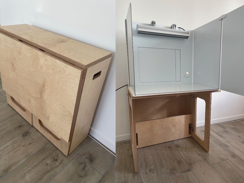Convertible Workstations Table Lab Solo Wood 